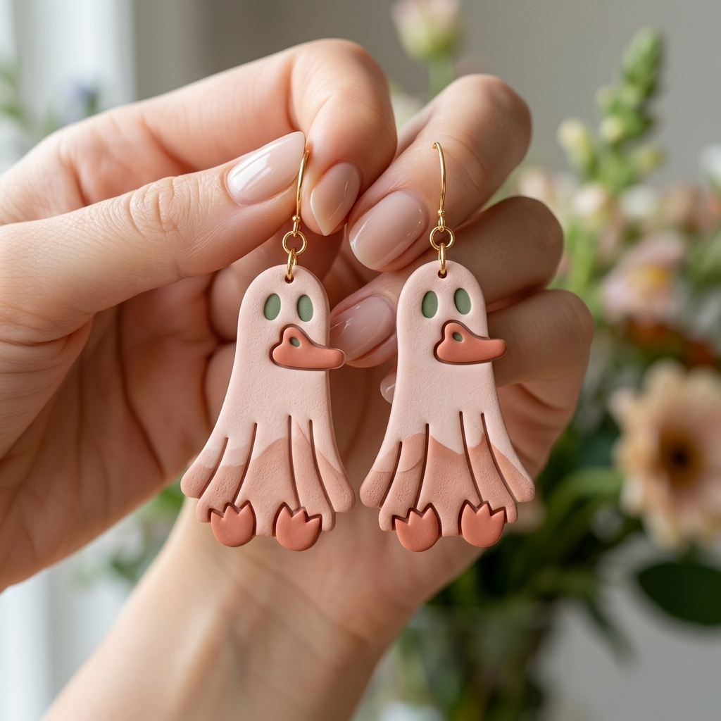 Duck Ghost Polymer Clay Cutter | 25–45mm | Halloween Duck Ghost Shape Clay Cutter | Earring Jewellery Making Tool