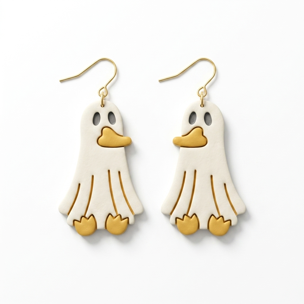 Duck Ghost Polymer Clay Cutter | 25–45mm | Halloween Duck Ghost Shape Clay Cutter | Earring Jewellery Making Tool