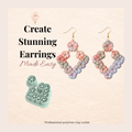 Earthy Lace Polymer Clay Cutter | 3D Printed Lace Detail Clay Earring Cutter | Boho Textured Clay Tool | Jewellery Making Supplies