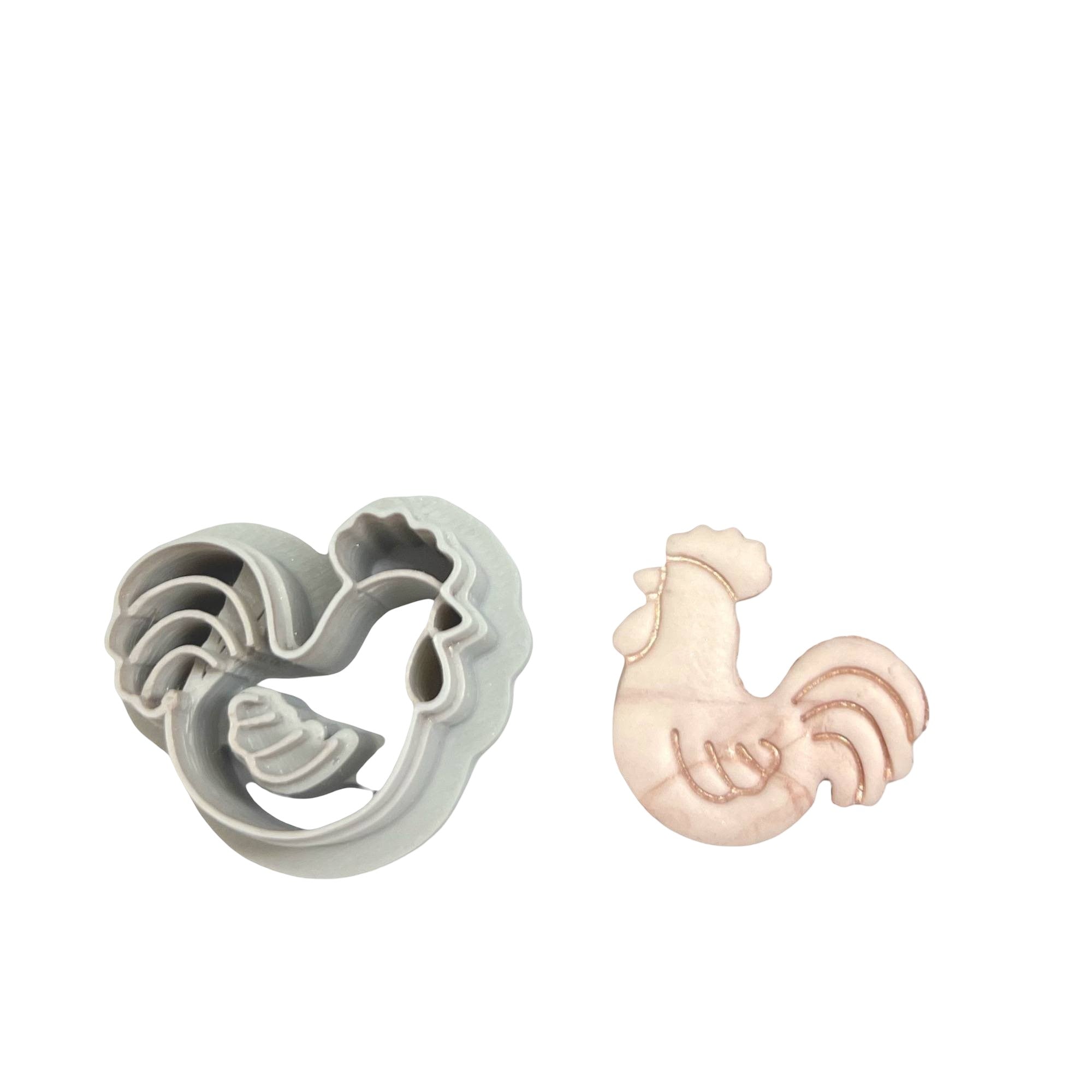 Easter Rooster Polymer Clay Cutter for Spring Earrings Making
