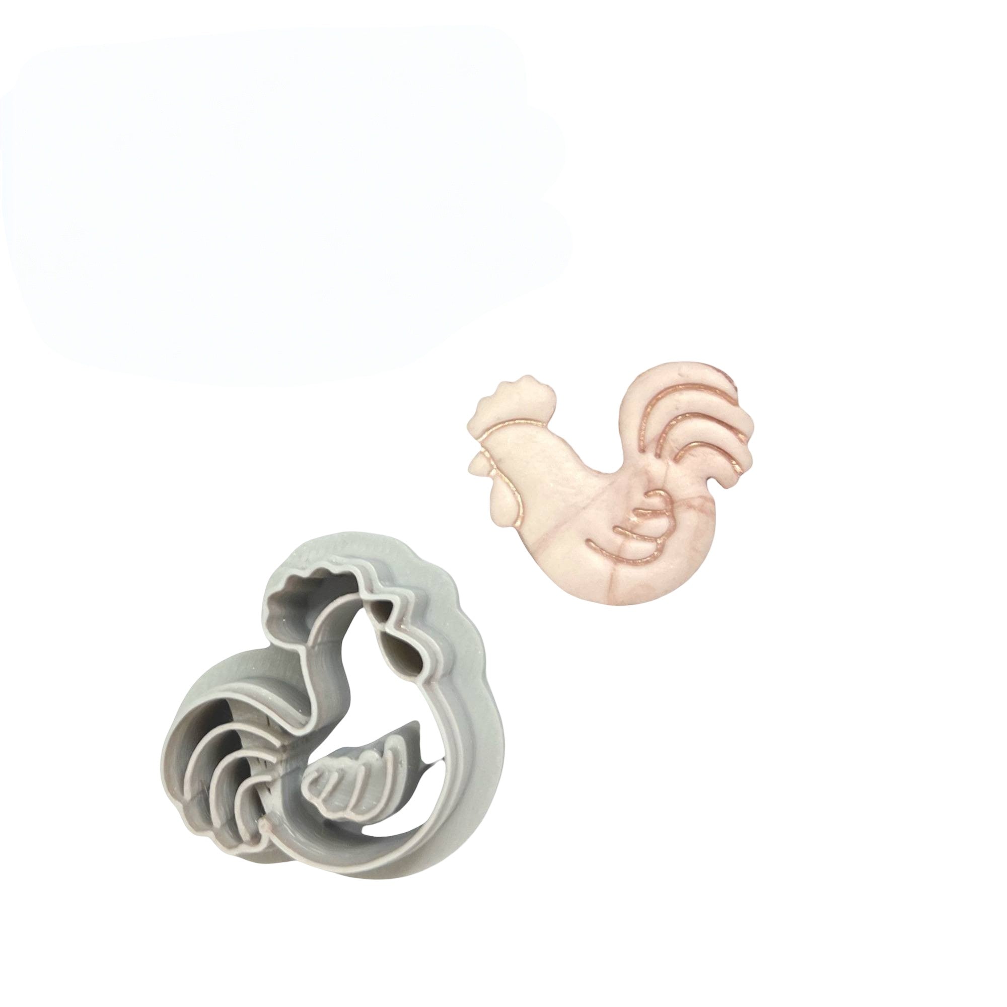 Easter Rooster Polymer Clay Cutter for Spring Earrings Making