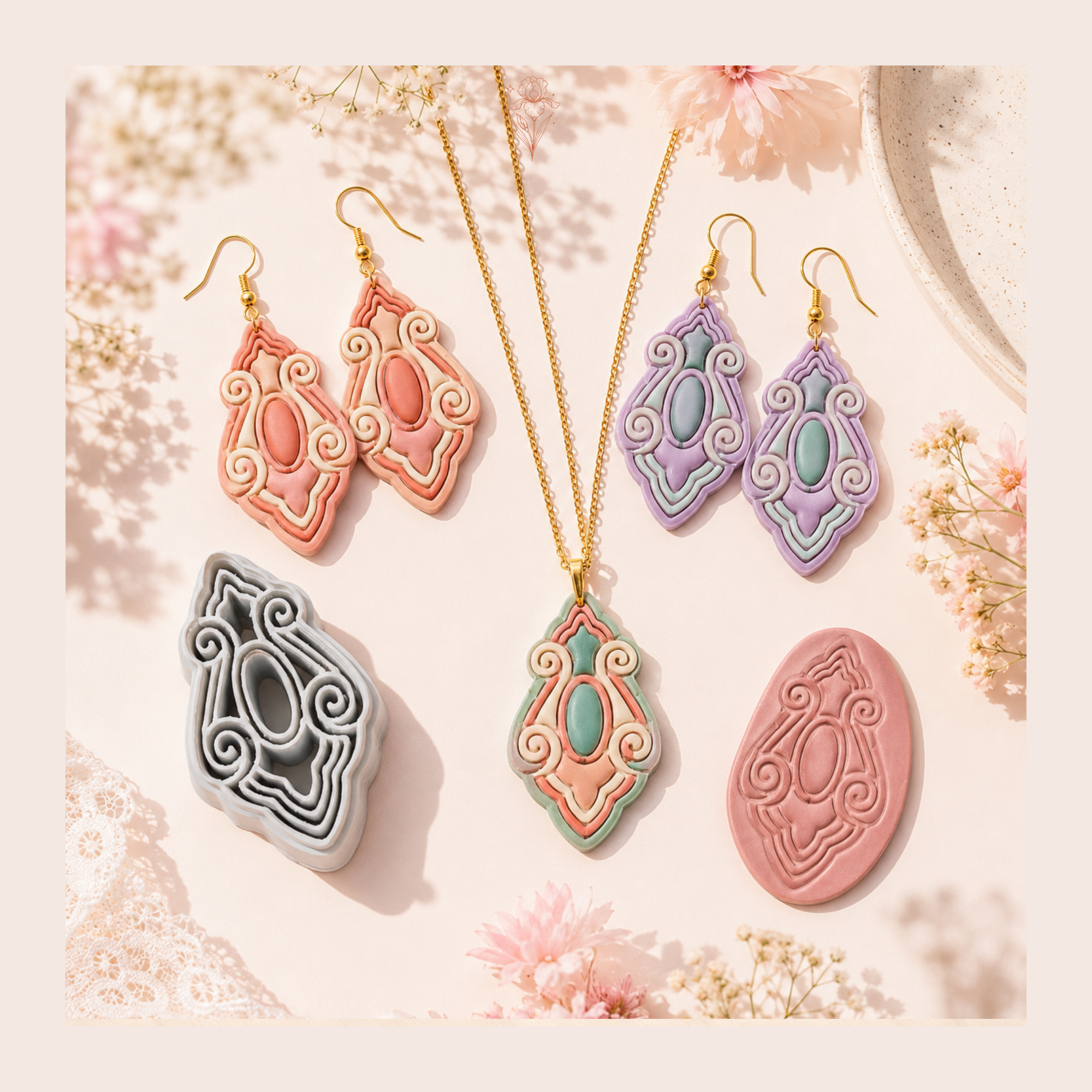 Elegant Scroll Polymer Clay Cutter | 30–50mm | Scroll Shape Clay Cutter | Earring Jewellery Making Tool