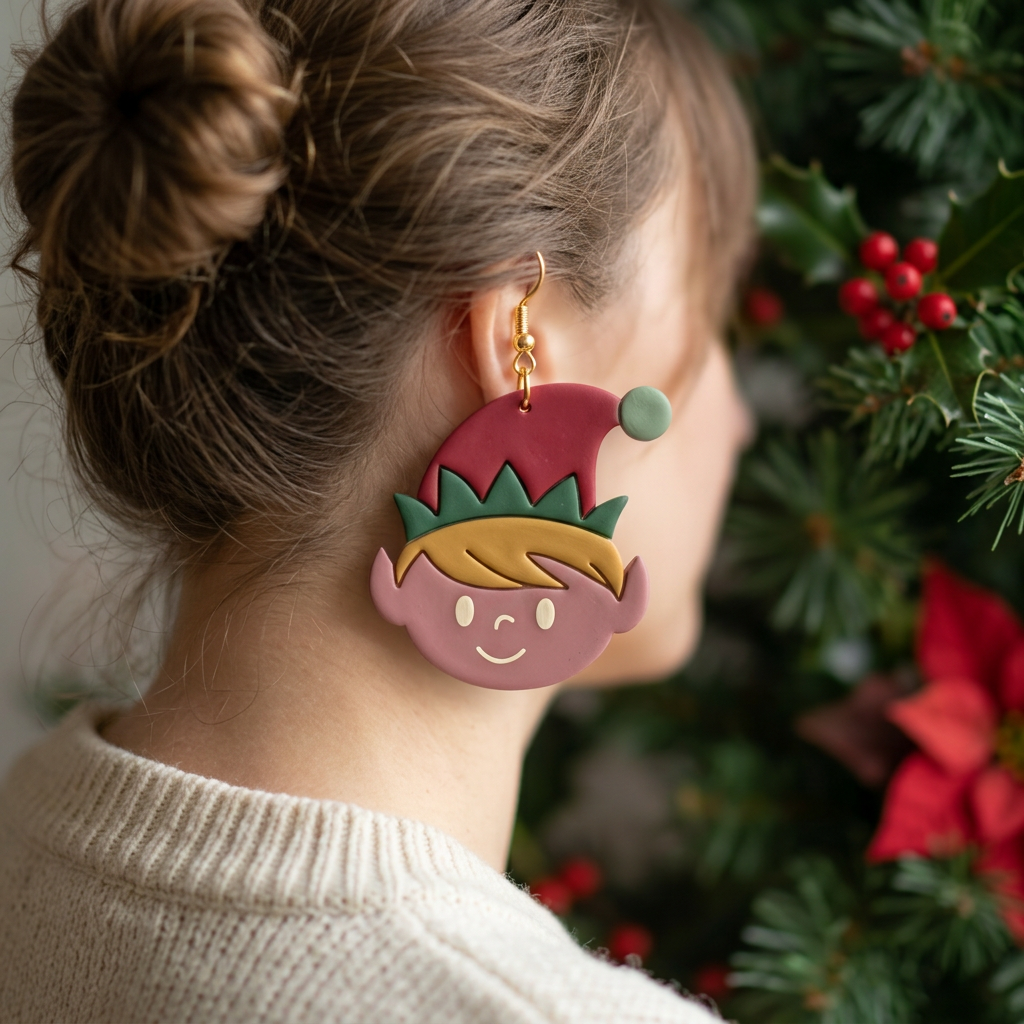 Elf Boy Polymer Clay Cutter | Cute Christmas Earring Tool