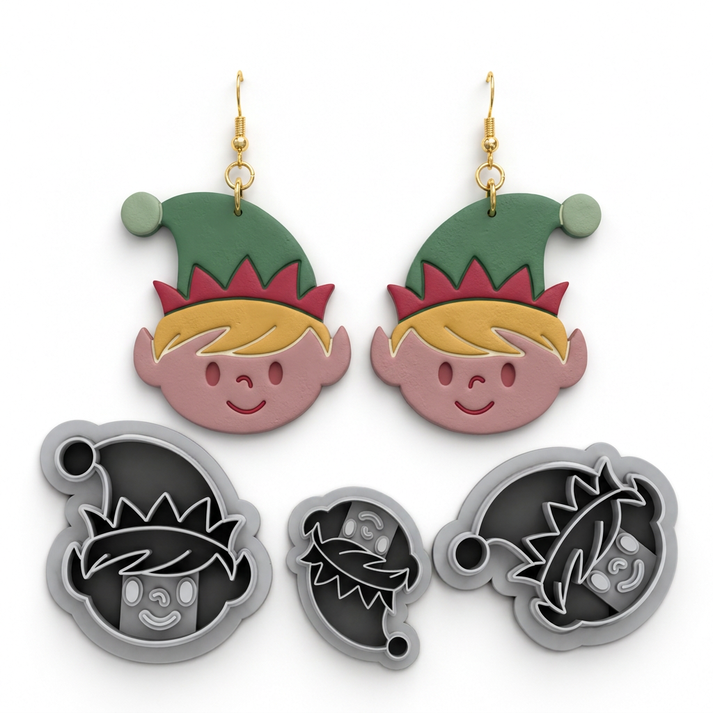 Elf Boy Polymer Clay Cutter | Cute Christmas Earring Tool