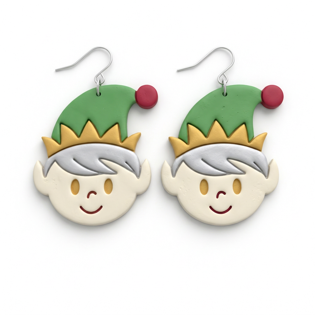 Elf Boy Polymer Clay Cutter | Cute Christmas Earring Tool