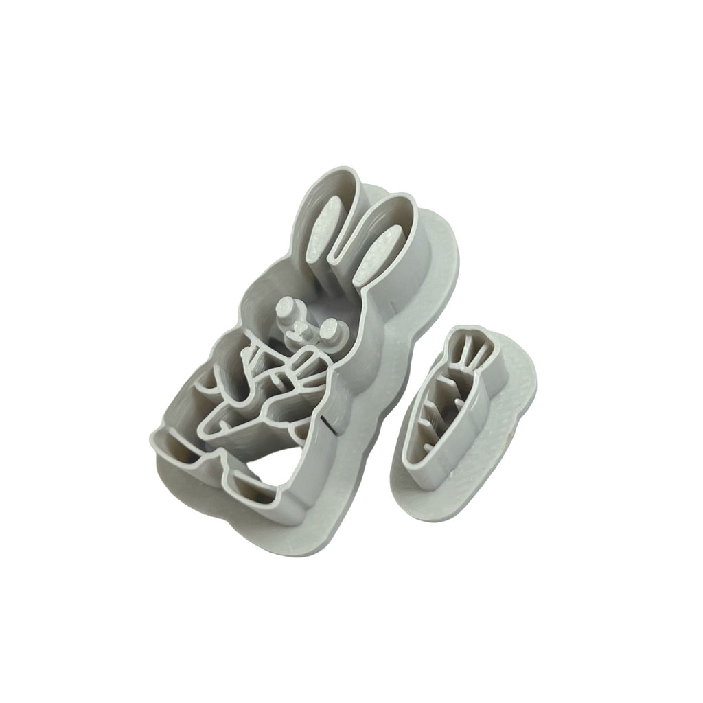Farmer Bunny Polymer Clay Cutter for Easter Earrings