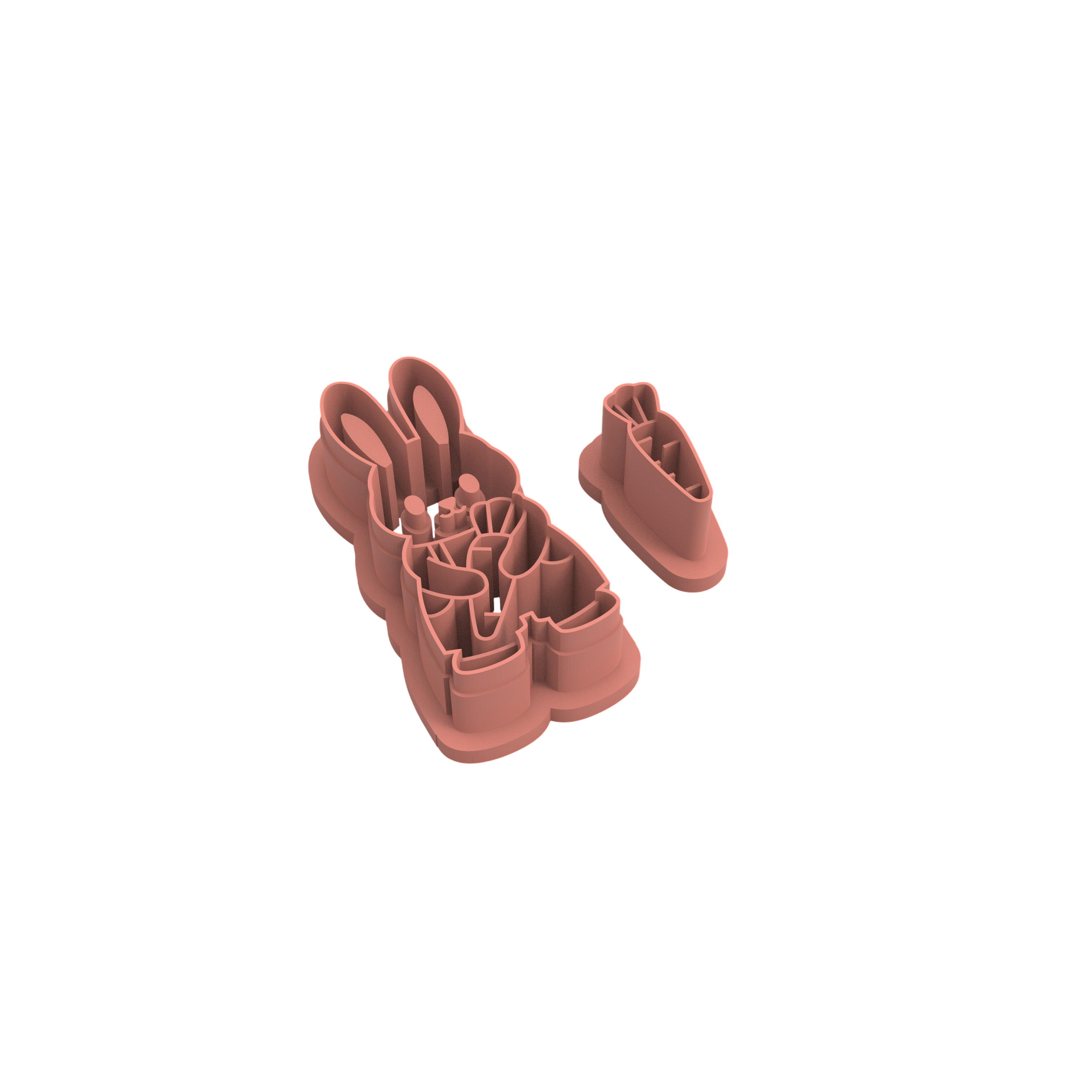 Farmer Bunny Polymer Clay Cutter for Easter Earrings
