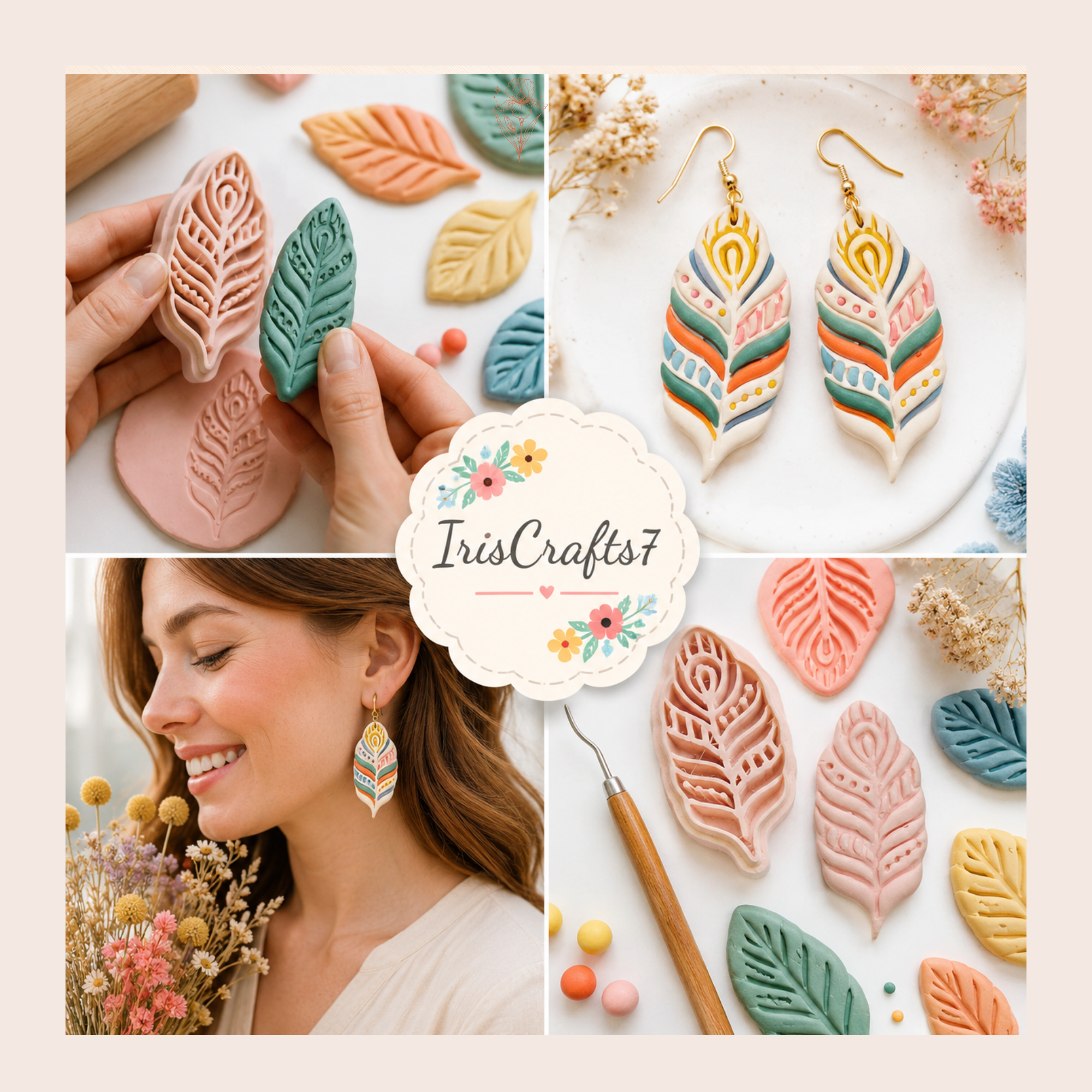 Feather 2 Polymer Clay Cutter | 30–50mm | Feather Shape Clay Cutter | Earring Jewellery Making Tool