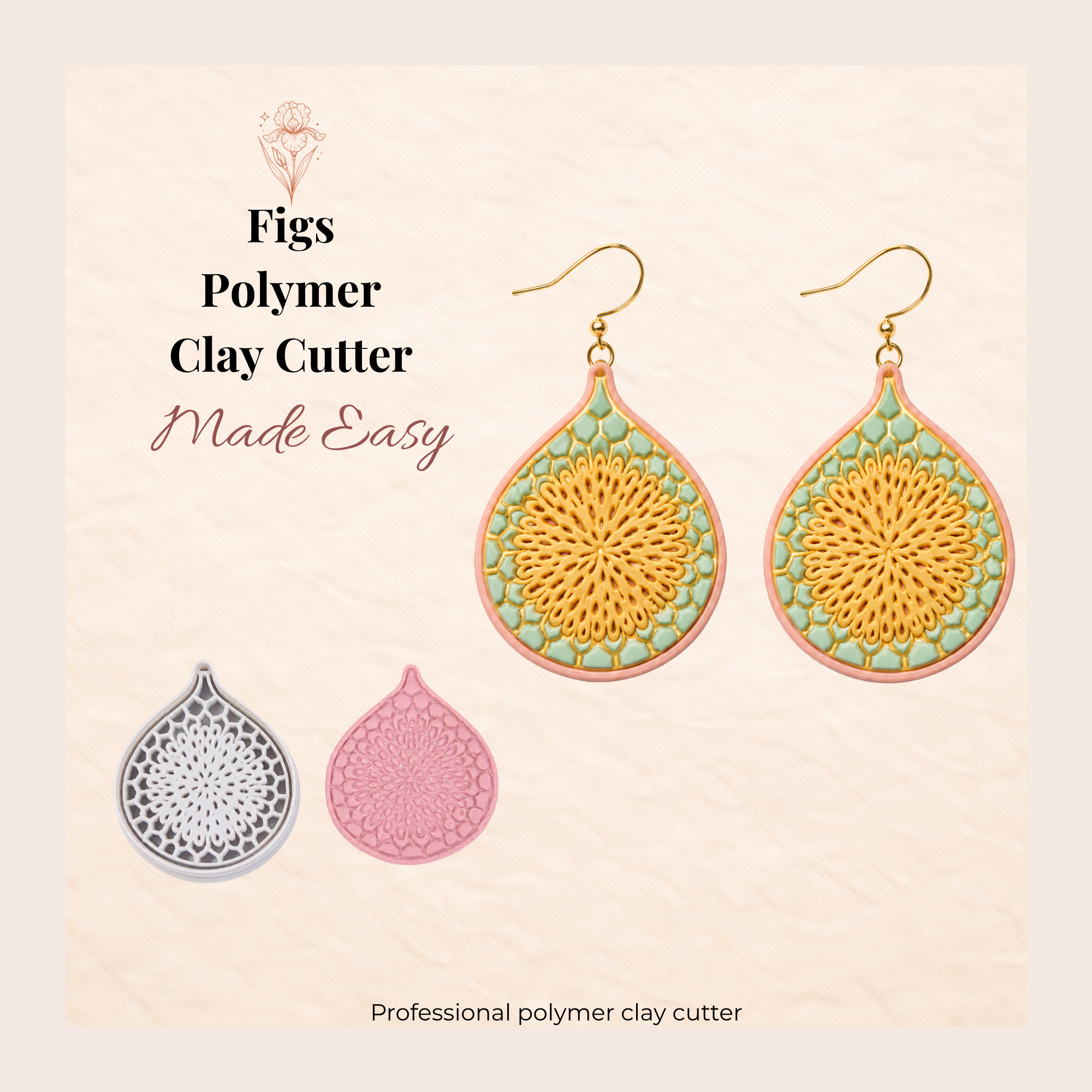 Figs Polymer Clay Cutter | 30–50mm | Fig Shape Clay Cutter | Earring Jewellery Making Tool