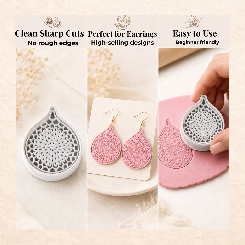 Figs Polymer Clay Cutter | 30–50mm | Fig Shape Clay Cutter | Earring Jewellery Making Tool
