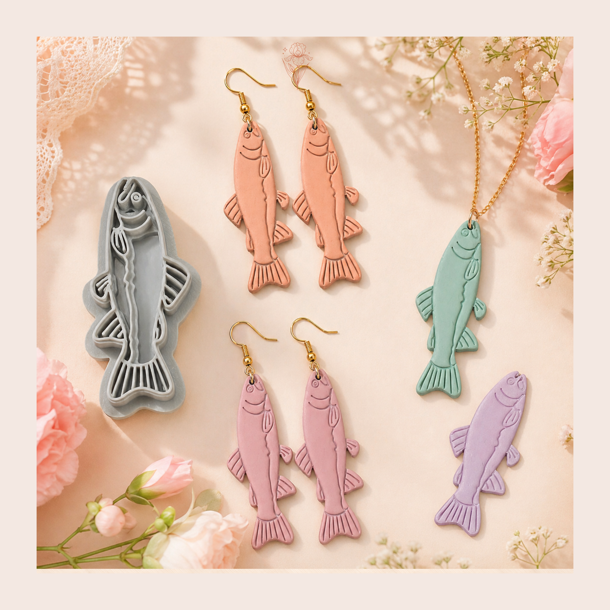 Fish 1 Polymer Clay Cutter 45–60mm | Large Ocean Earring Cutter | IrisCrafts7