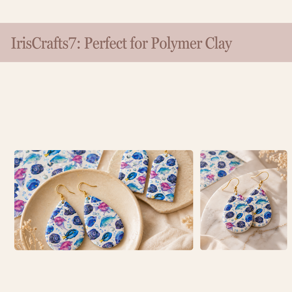 Fish 1 Transfer Paper for Polymer Clay 150x100mm | Ocean Clay Transfer | IrisCrafts7