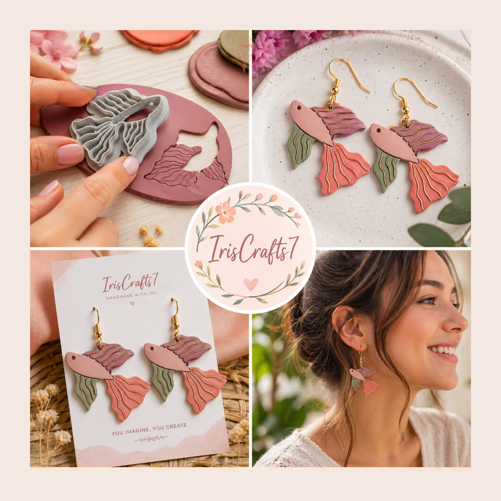 Fish 2 Polymer Clay Cutter 30–50mm | Ocean Earring Cutter | IrisCrafts7