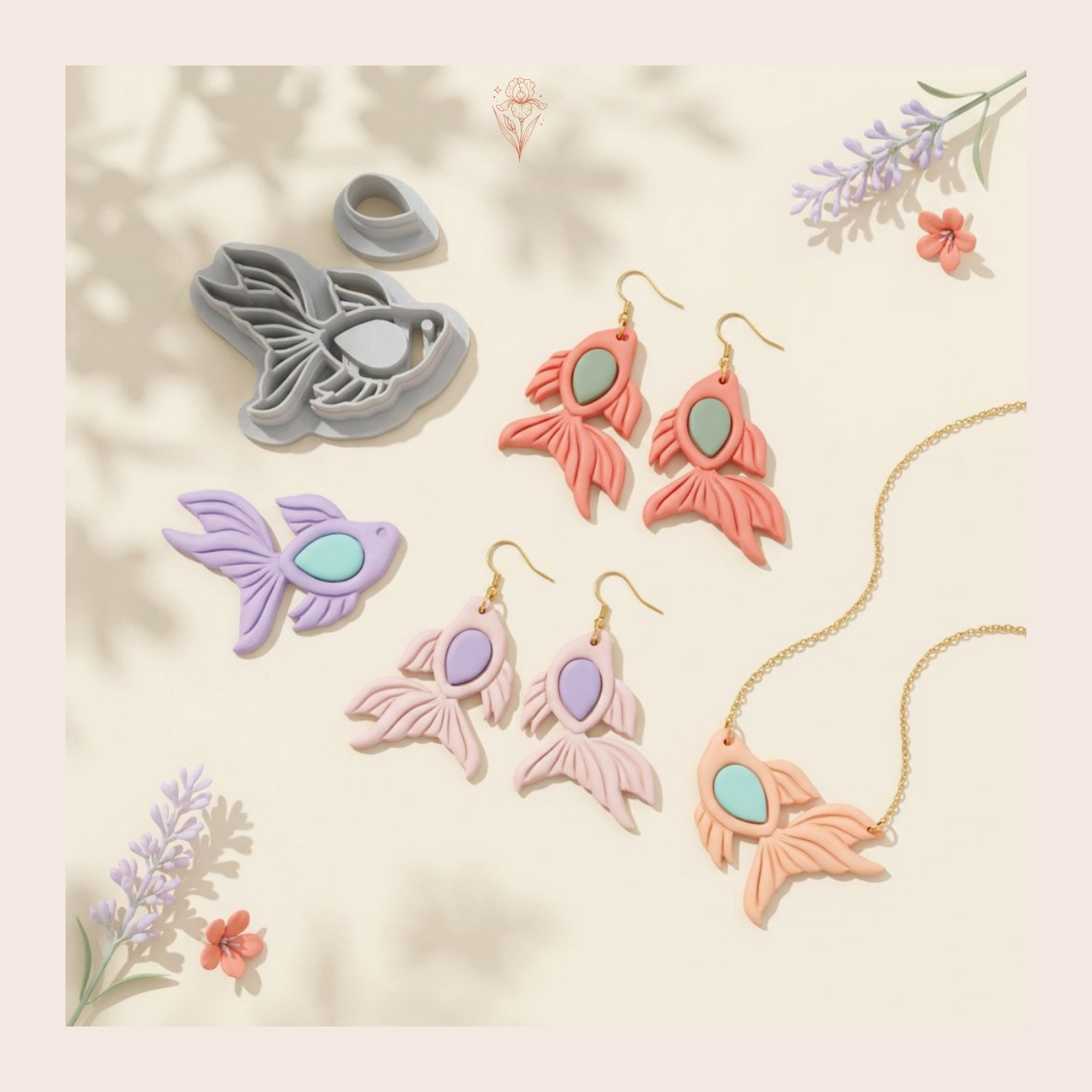 Fish 3 Polymer Clay Cutter 30–50mm | Ocean Earring Cutter | IrisCrafts7
