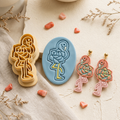 Flamingo Rose Polymer Clay Cutter | 30–50mm Tropical Floral Earring Cutter | IrisCrafts7