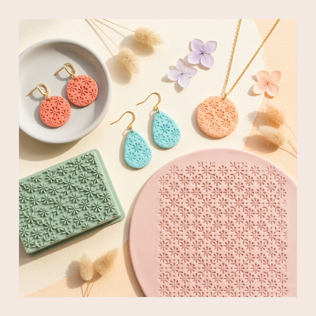 Floral Lattice Texture Roller for Polymer Clay | 3D Printed Clay Texture Tool | Floral Pattern Roller for Clay Jewellery Making | Clay Tool
