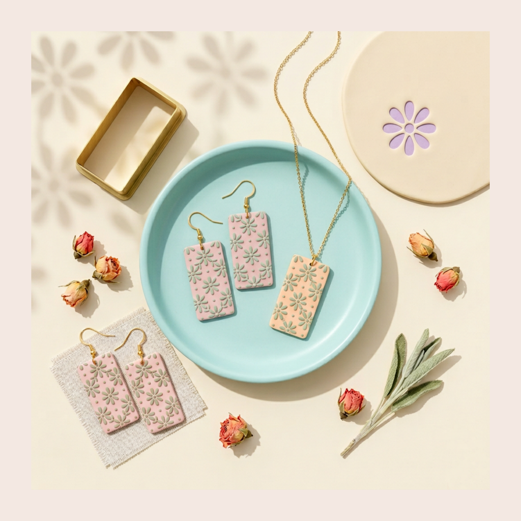 Floral Lattice Texture Roller for Polymer Clay | 3D Printed Clay Texture Tool | Floral Pattern Roller for Clay Jewellery Making | Clay Tool