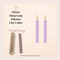 Flower Hoop Long Polymer Clay Cutter 60–75mm | Floral Earring Cutter | IrisCrafts7