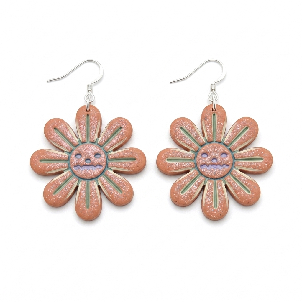 Flower with Pumpkin Polymer Clay Cutter | 25–45mm Autumn Earring Cutter | IrisCrafts7