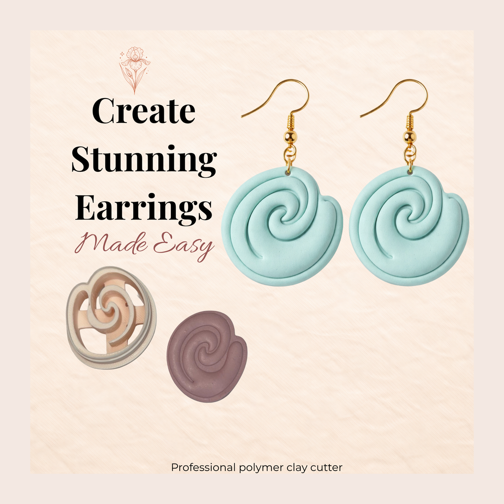 Fluid Spiral Shape Polymer Clay Cutter – Modern Abstract Earring Cutter Tool