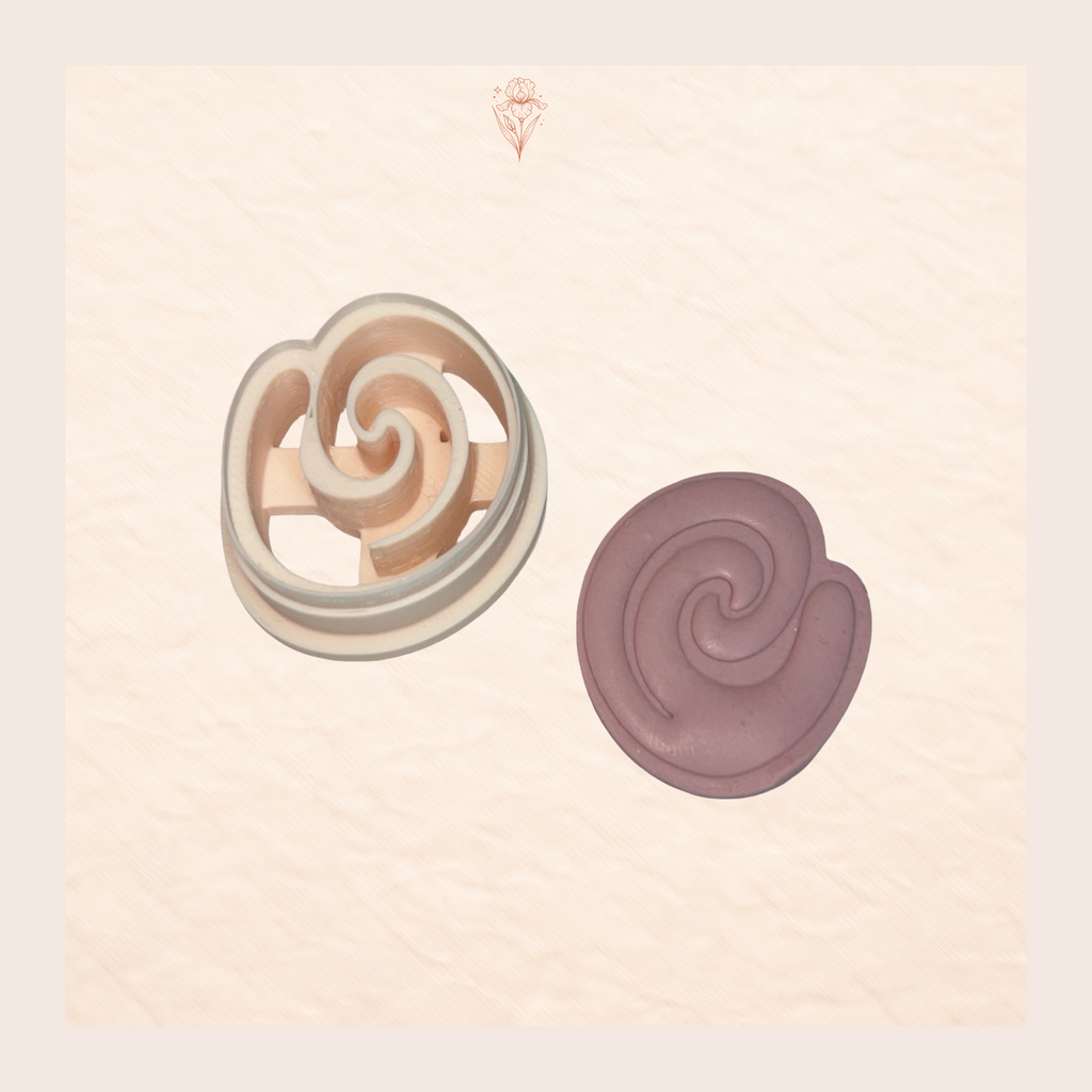 Fluid Spiral Shape Polymer Clay Cutter – Modern Abstract Earring Cutter Tool
