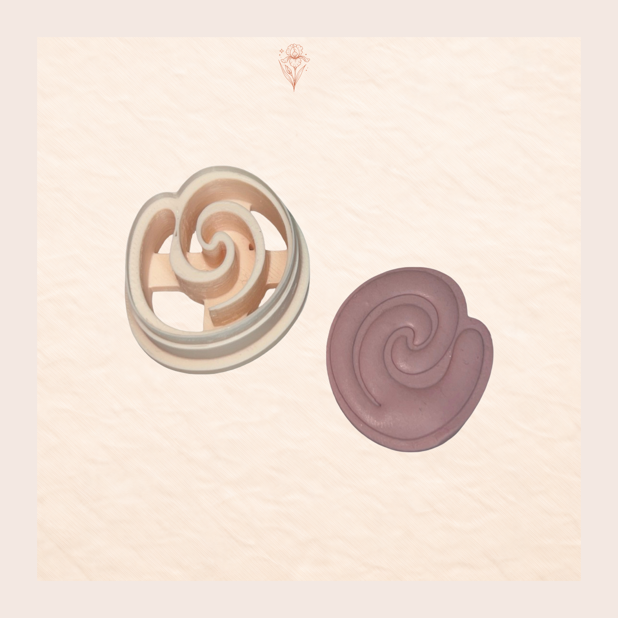 Fluid Spiral Shape Polymer Clay Cutter – Modern Abstract Earring Cutter Tool