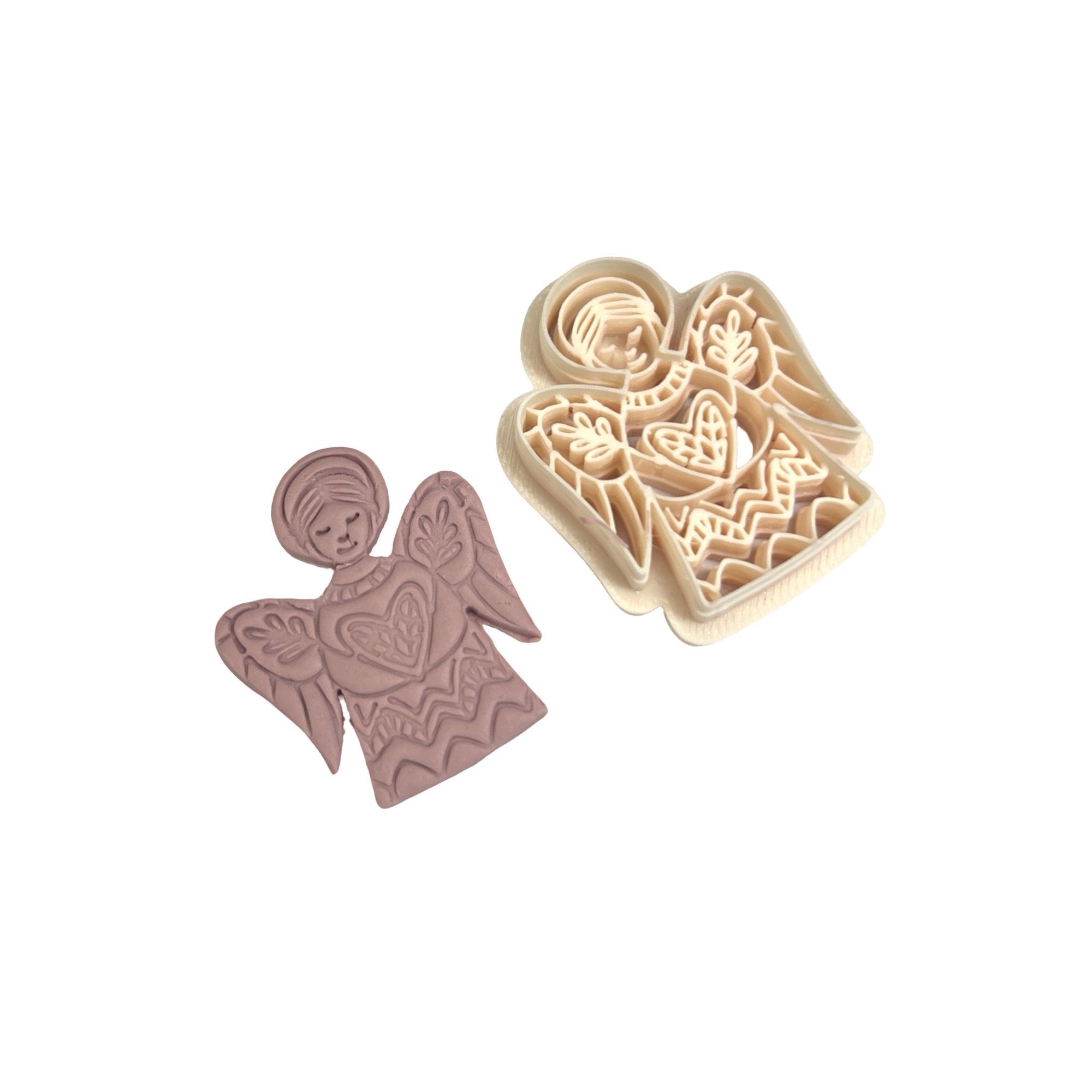 Folk Art Angel Polymer Clay Cutter for Statement Earrings