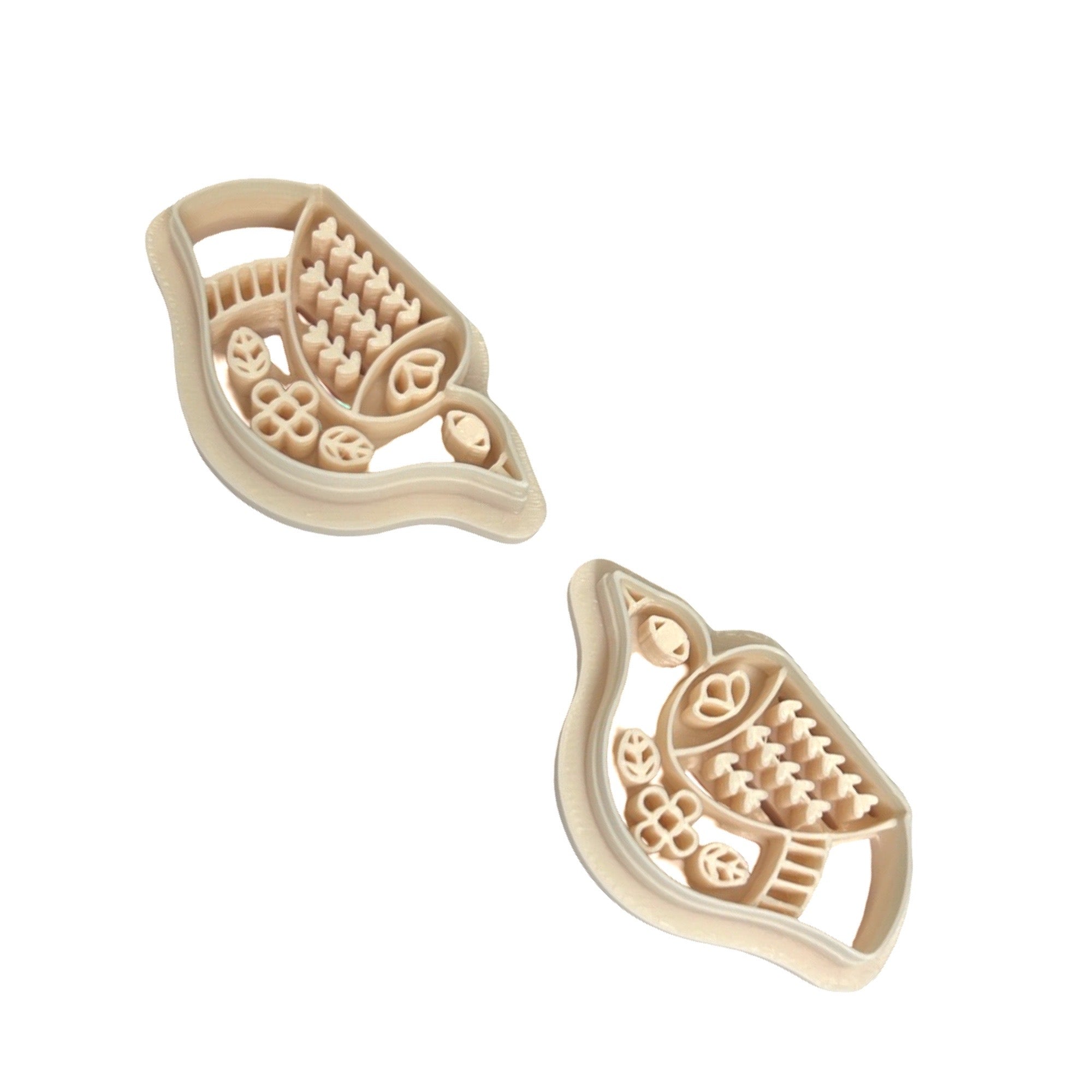 Folk Art Bird 2 Polymer Clay Cutter Set for Statement Earrings