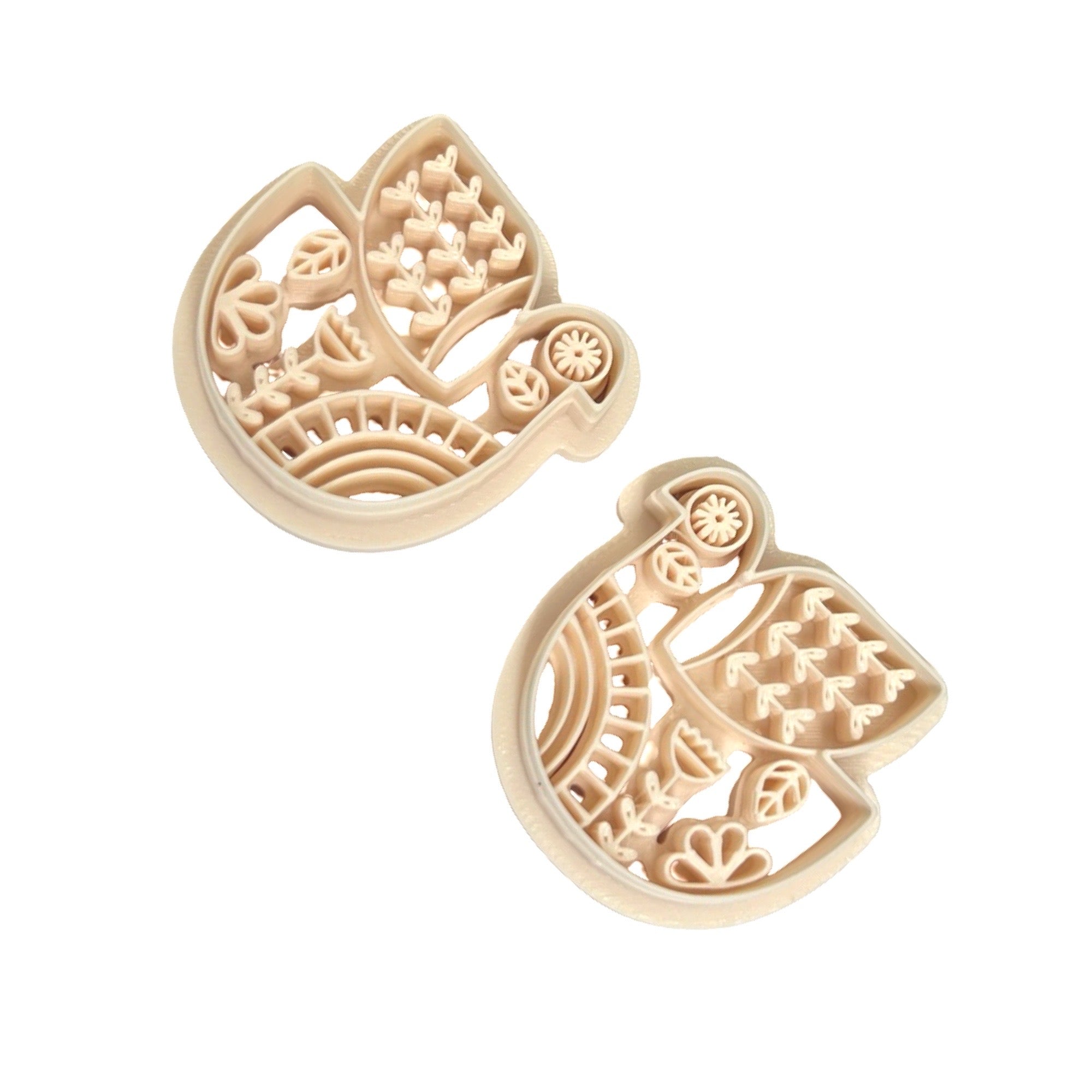 Folk Art Bird Polymer Clay Cutter Set for Statement Earrings