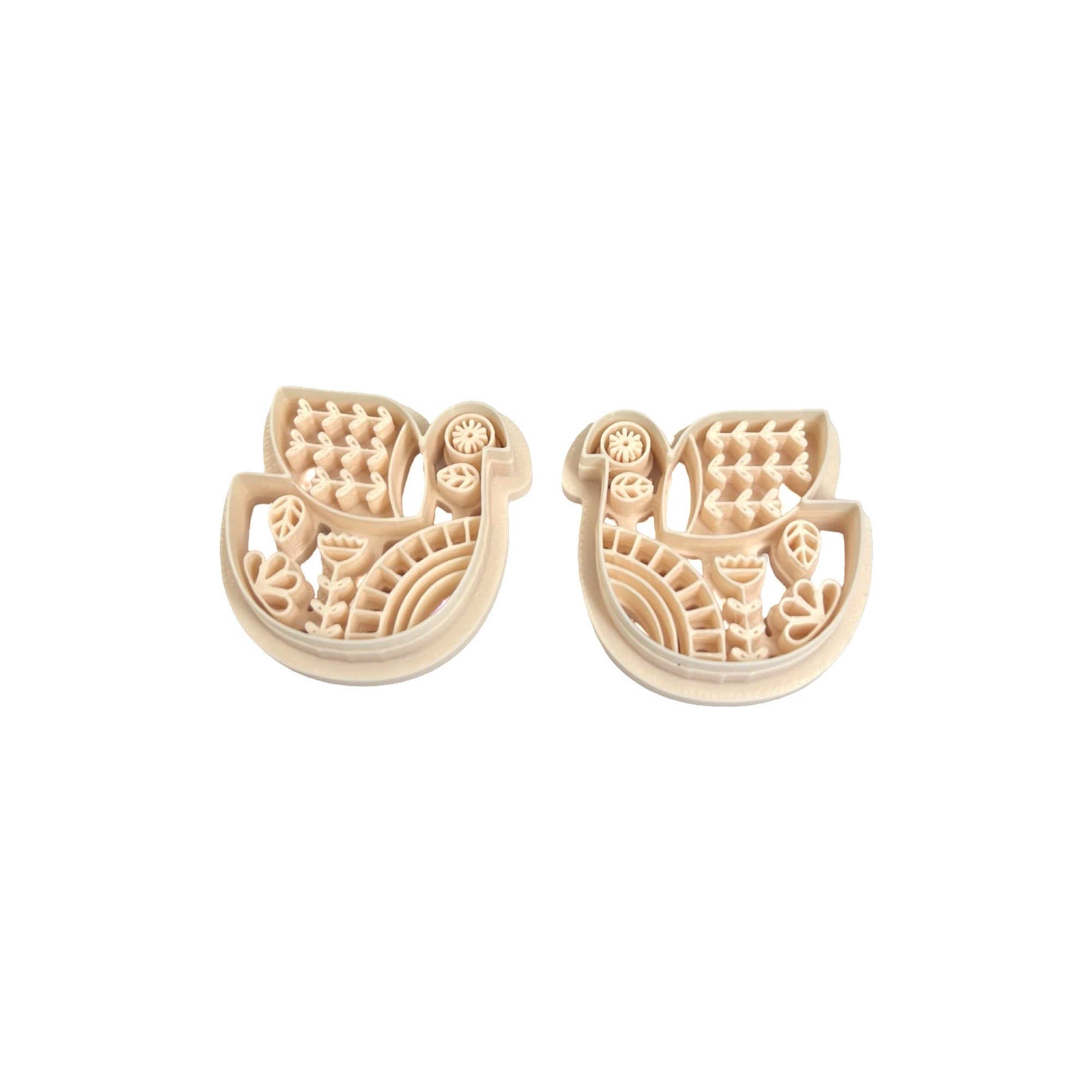Folk Art Bird Polymer Clay Cutter Set for Statement Earrings