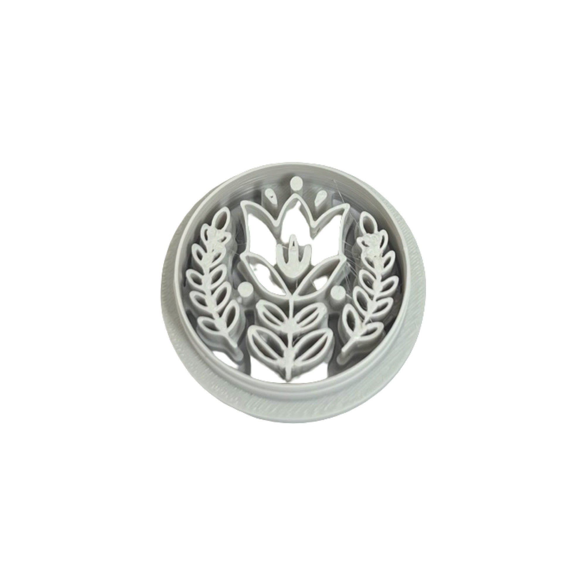 Folk Art Circle Flower Polymer Clay Cutter for Earrings