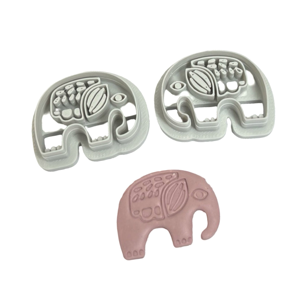 Folk Art Elephant Polymer Clay Cutter Set for Statement Earrings