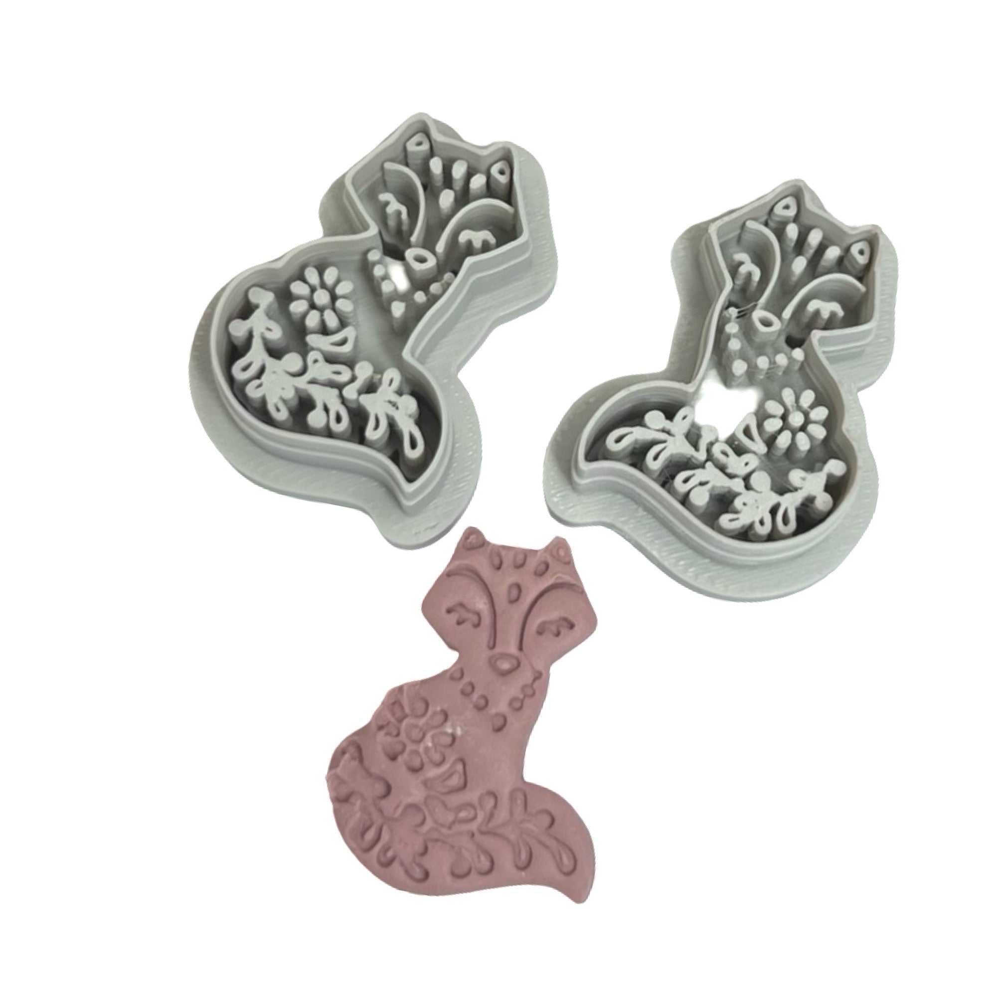 Folk Art Fox 2 Polymer Clay Cutter for Statement Earrings