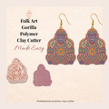 Folk Art Gorilla Polymer Clay Cutter | Sharp Earring Cutter | Animal Clay Tool | Polymer Clay Jewellery Making