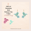 Folk Art Hummingbird Polymer Clay Cutter | 25–45mm | Folk Art Bird Shape Clay Cutter | Earring Jewellery Making Tool