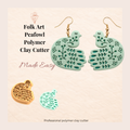Folk Art Peafowl Polymer Clay Cutter | 25–45mm | Folk Art Peacock Shape Clay Cutter | Earring Jewellery Making Tool