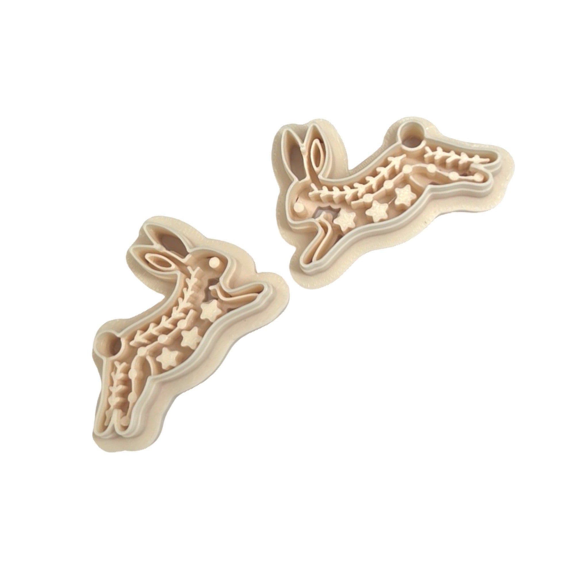 Folk Art Rabbit Polymer Clay Cutter Set for Statement Earrings