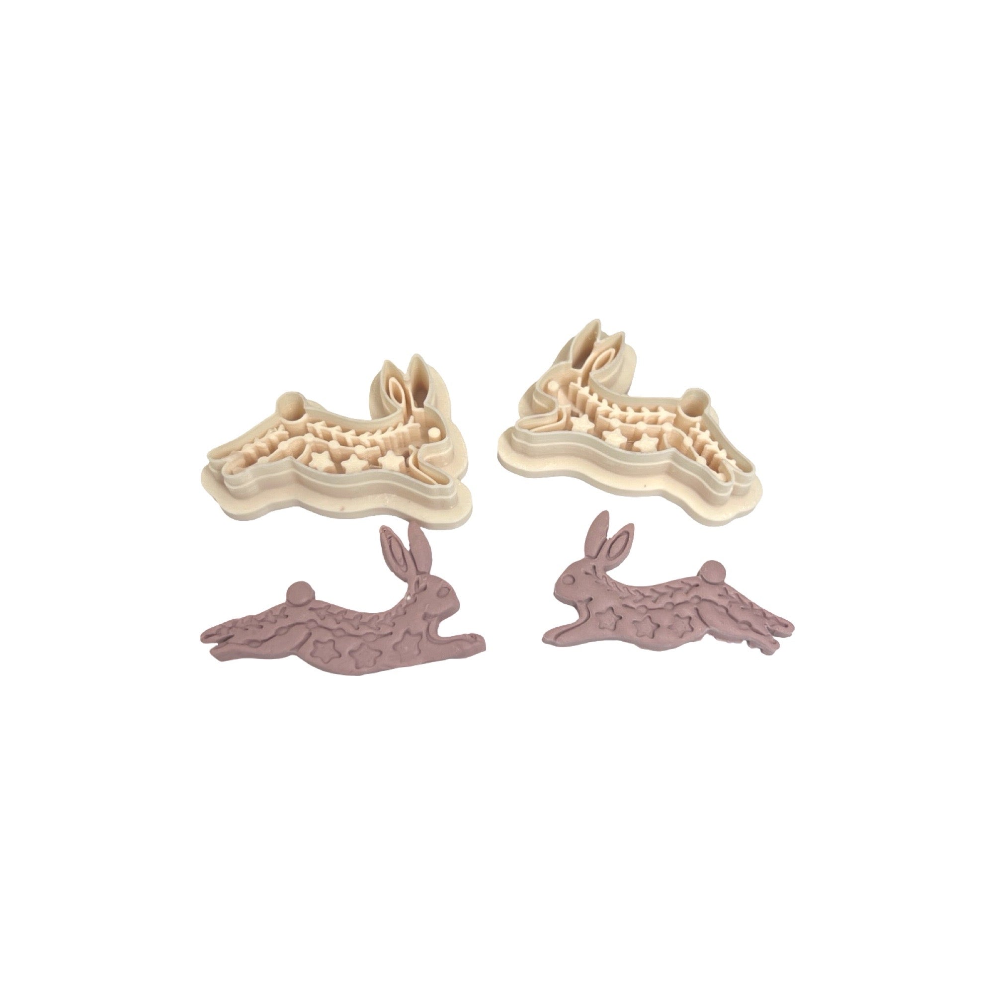 Folk Art Rabbit Polymer Clay Cutter Set for Statement Earrings