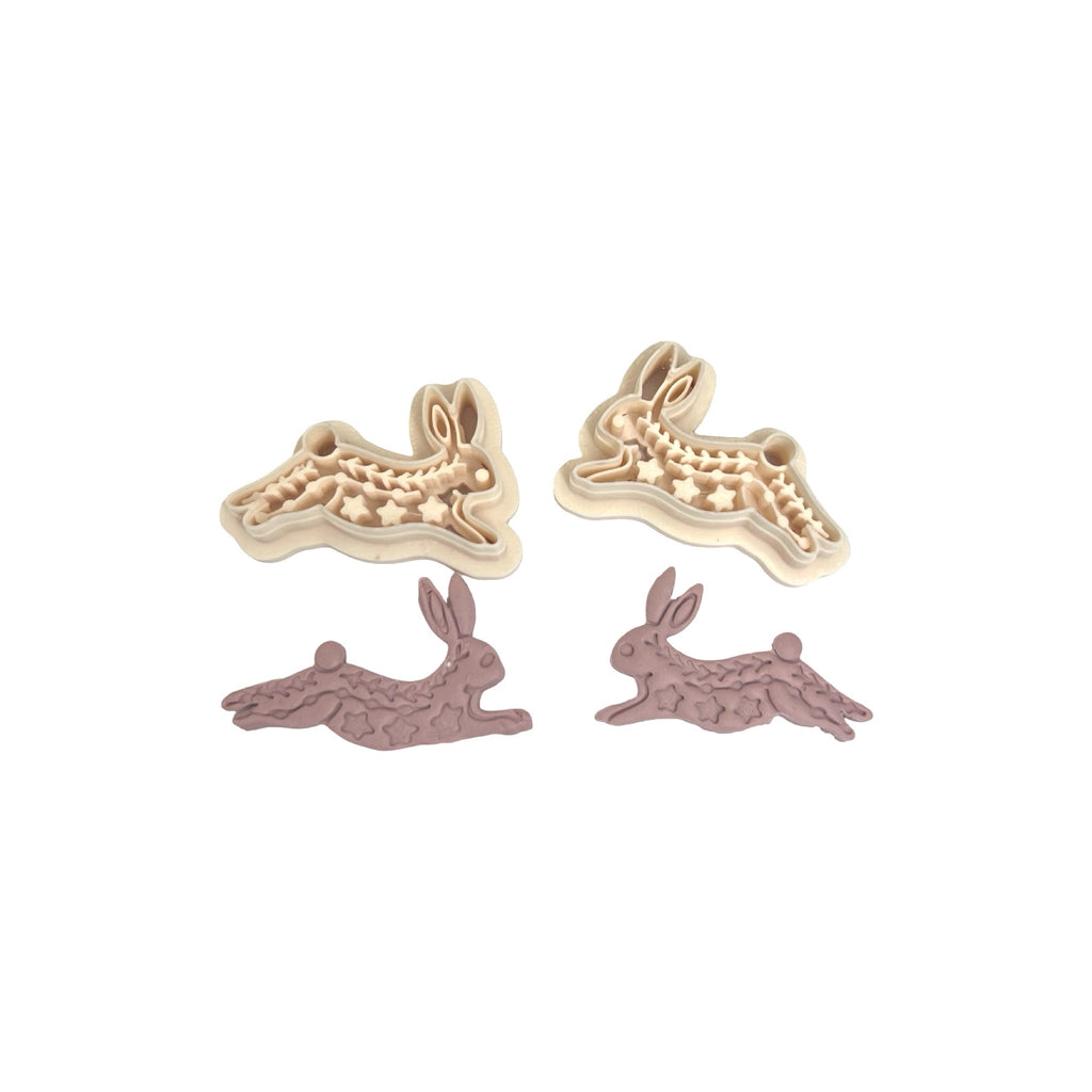 Folk Art Rabbit Polymer Clay Cutter Set for Statement Earrings
