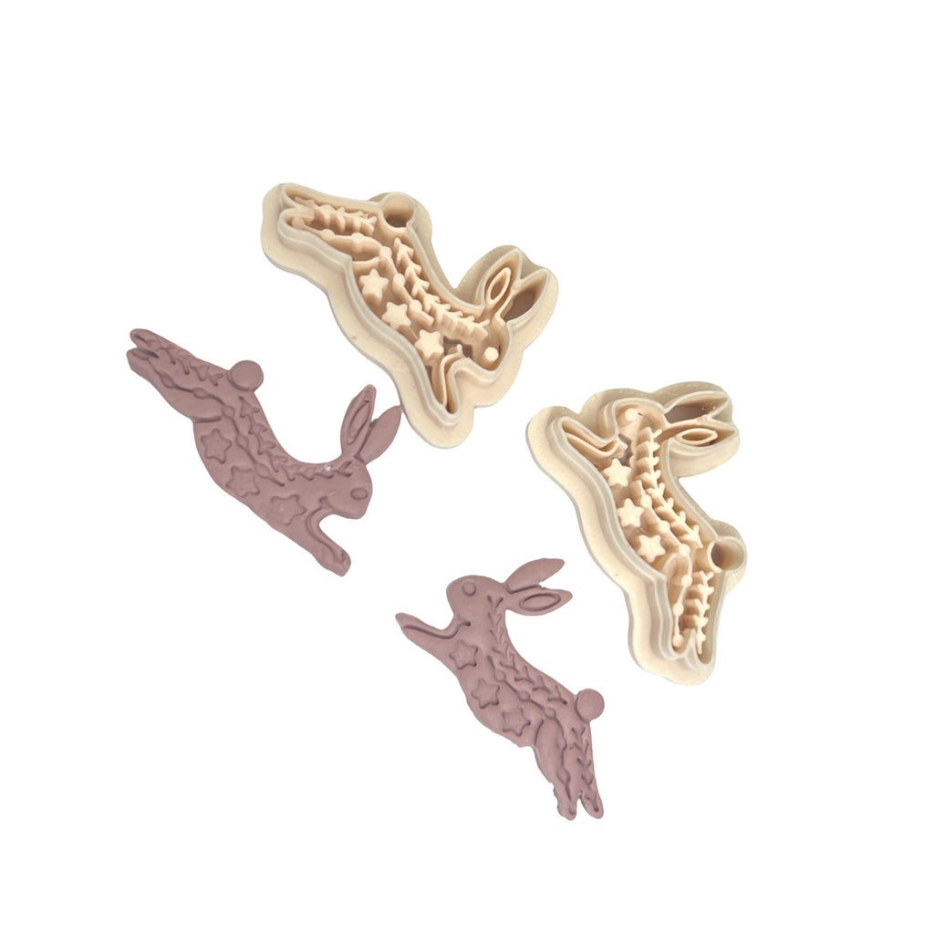 Folk Art Rabbit Polymer Clay Cutter Set for Statement Earrings