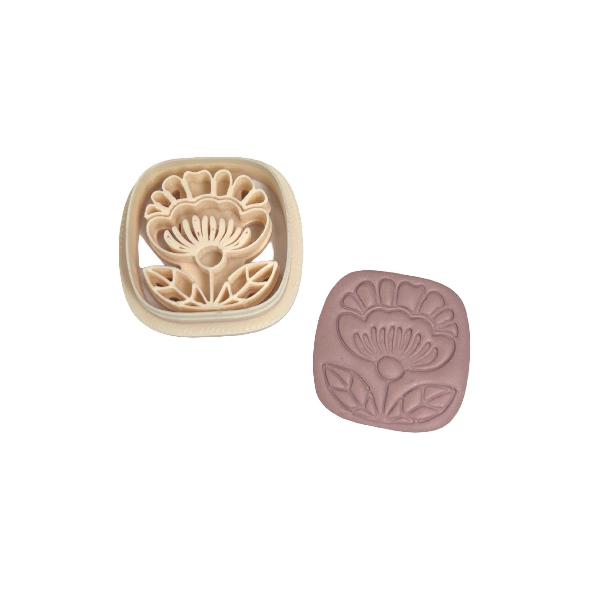 Folk Art Square Flower Polymer Clay Cutter for Earrings