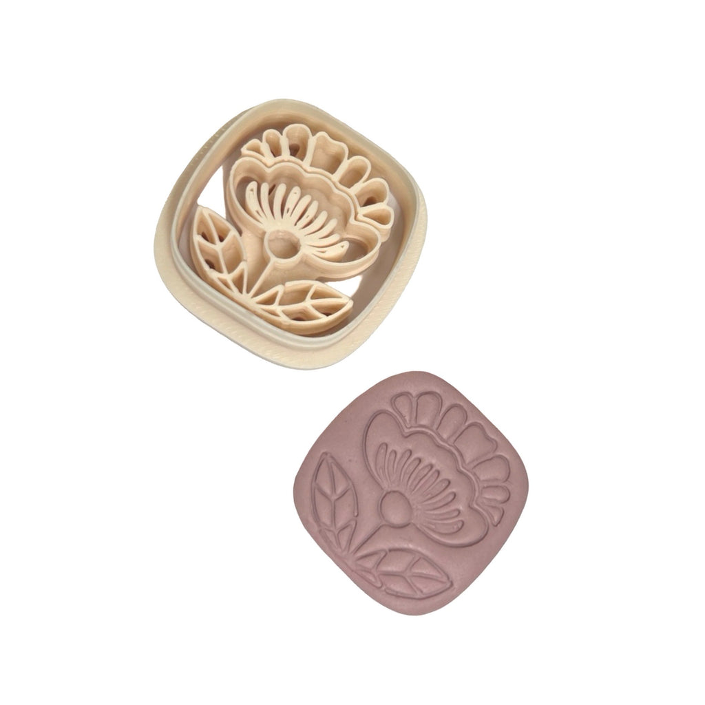 Folk Art Square Flower Polymer Clay Cutter for Earrings