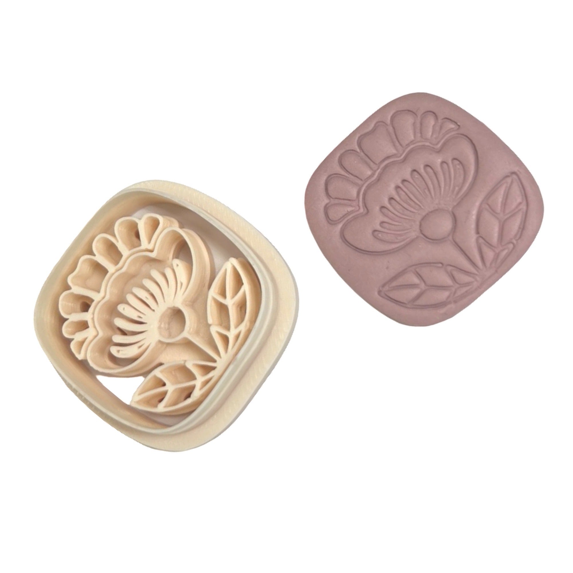 Folk Art Square Flower Polymer Clay Cutter for Earrings