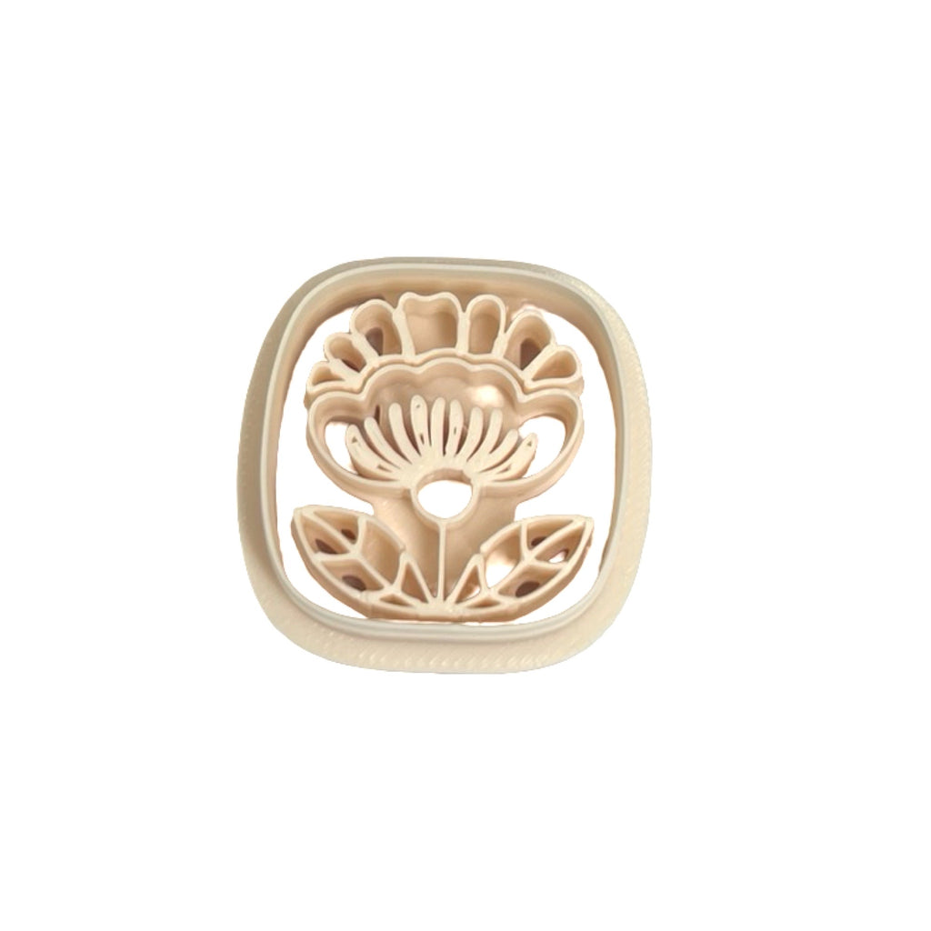 Folk Art Square Flower Polymer Clay Cutter for Earrings