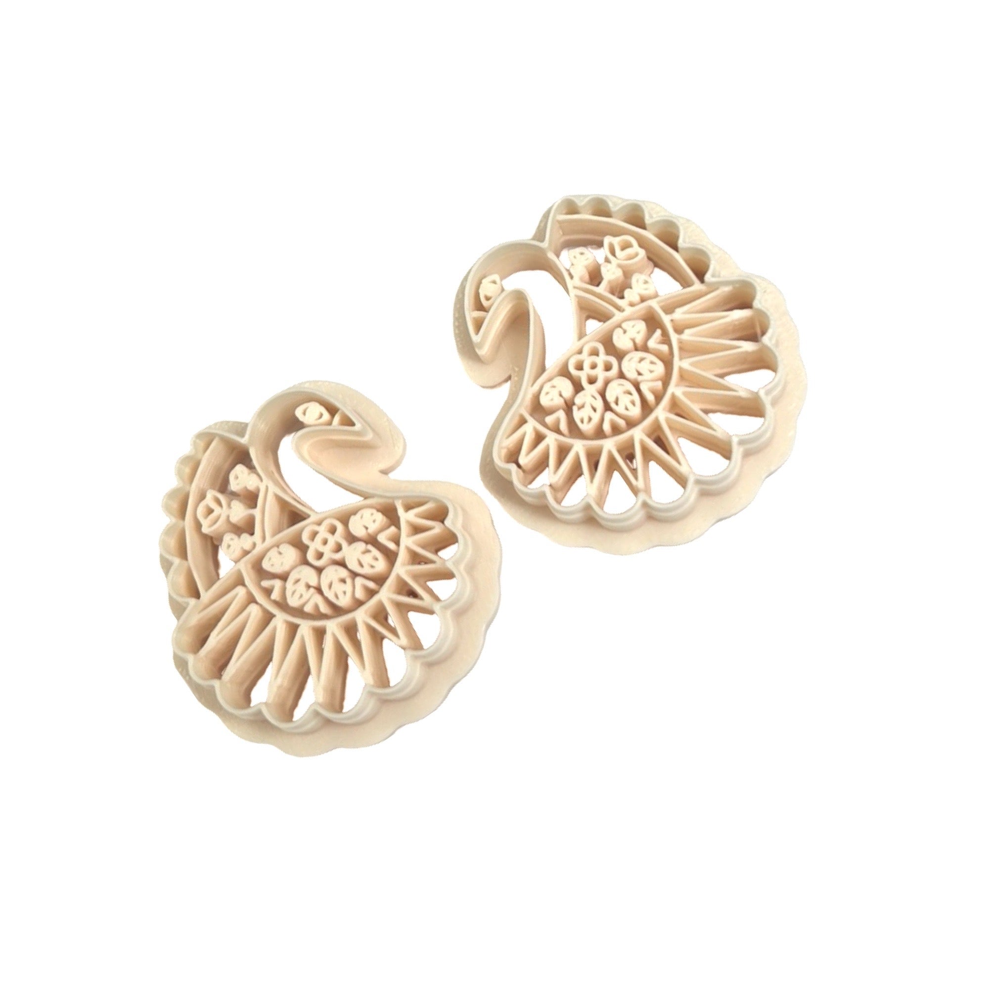 Folk Art Swan Polymer Clay Cutter Set for Statement Earrings