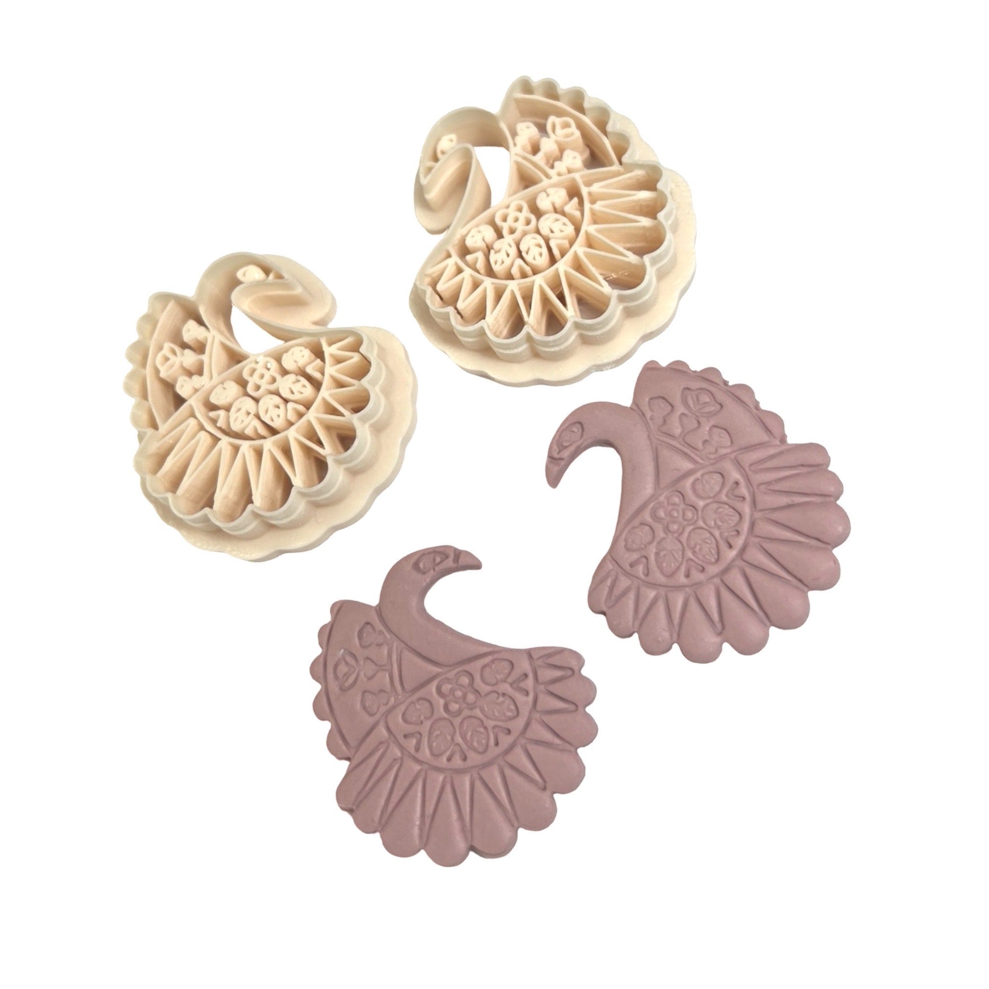 Folk Art Swan Polymer Clay Cutter Set for Statement Earrings