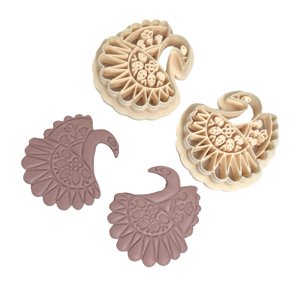 Folk Art Swan Polymer Clay Cutter Set for Statement Earrings