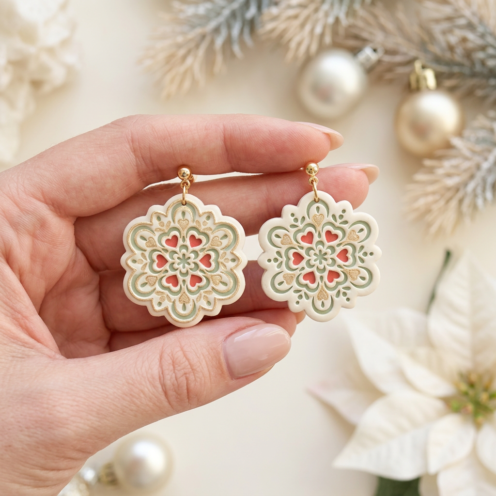 Folk Snowflake A Polymer Clay Cutter | Scandinavian Winter Earring Tool