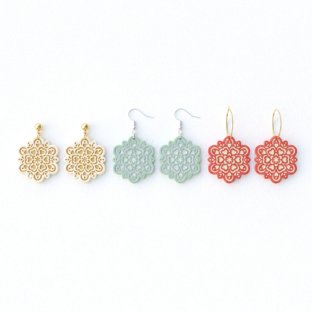 Folk Snowflake A Polymer Clay Cutter | Scandinavian Winter Earring Tool