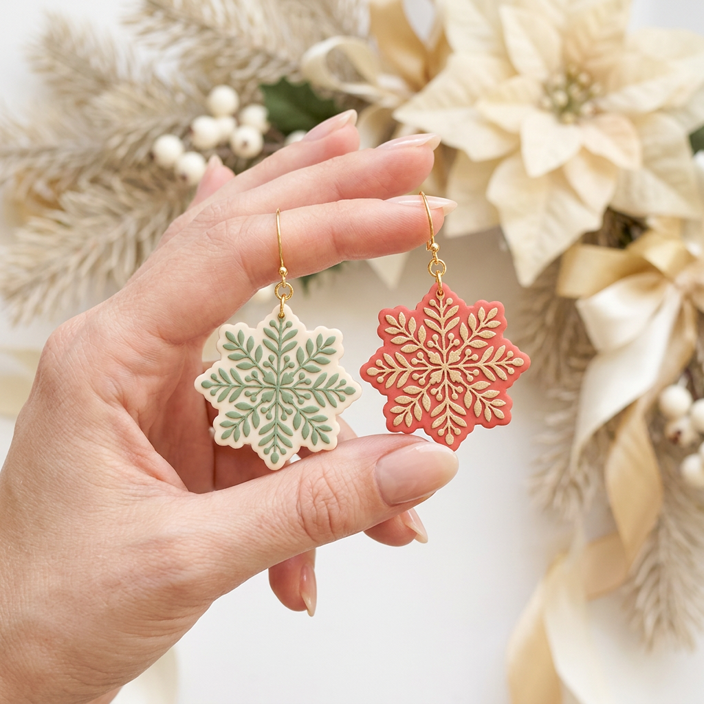 Folk Snowflake B Polymer Clay Cutter | Scandinavian Winter Earring Tool
